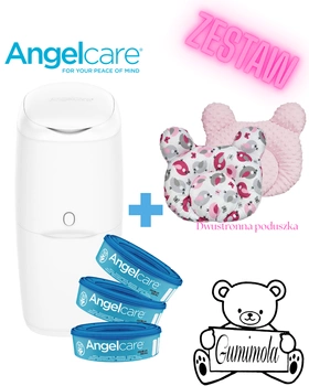 Kosz na pieluchy + 3 wkłady Angelcare w zestawie z poduszką