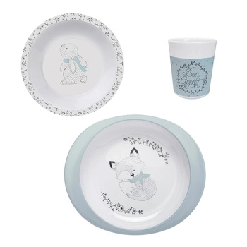 Zestaw obiadowy 3-elem. Forest Thermobaby; miętowy