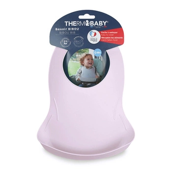 Śliniak z kieszonką Bibou, Thermobaby; liliowy