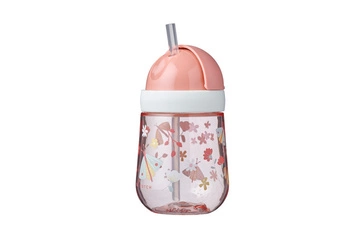 Kubek ze słomką 300 ml Mio Flowers & Butterflie Mepal; różowy