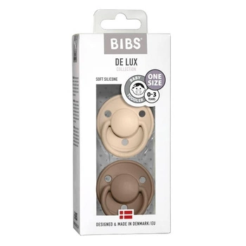 BIBS de lux 2-pack vanillla & dark OAK smoczek uspokajający silikonowy one size