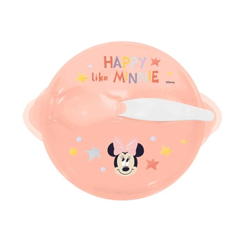 Miseczka z przyssawką i łyżeczką Disney Baby Minnie, Stor Thermobaby; różowa