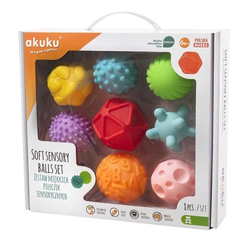 Piłeczki sensoryczne Akuku; 8 szt