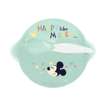 Miseczka z przyssawką i łyżeczką Disney Baby Mickey, Stor Thermobaby; miętowa