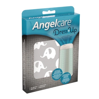 Rękaw do kosza na pieluchy Dress Up Angelcare; szary; słonie