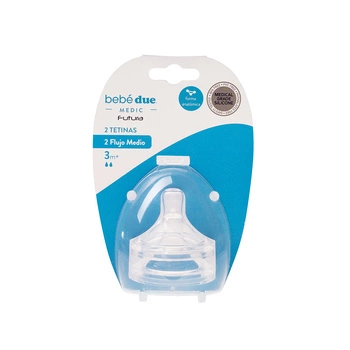 Smoczek silikonowy do butelek Medic Futura Bebe Due; 3 m+; 2 szt.