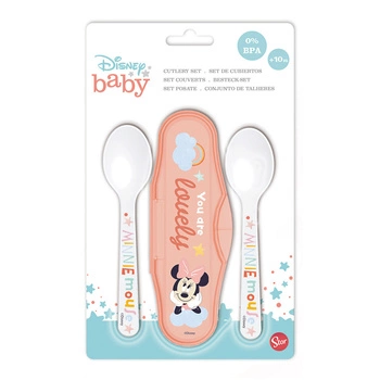 Łyżeczki z etui Disney Baby Minnie, Thermobaby; różowe