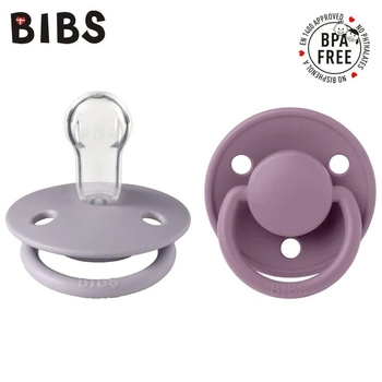 BIBS de lux 2-pack fossil grey & mauve smoczek uspokajający silikonowy one size