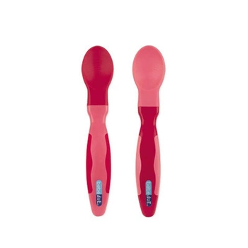 Łyżeczki plastikowe etap 1 Bebedue; czerwone