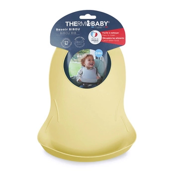 Śliniak z kieszonką Bibou, Thermobaby; żółty