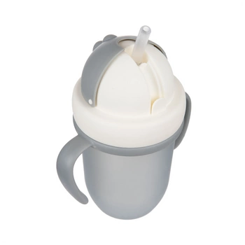 Kubek ze składaną rurką silikonową Canpol; szary