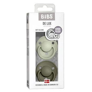 BIBS de lux 2-pack sage & green hunter smoczek uspokajający silikonowy one size