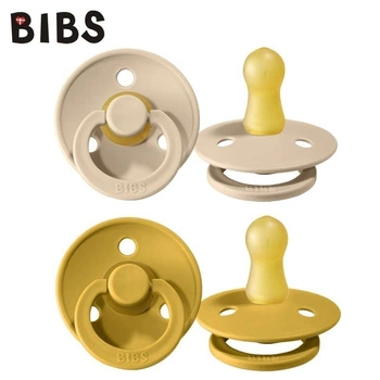 BIBS colour 2-pack vanilia & mustard S smoczek uspokajający kauczuk Hevea