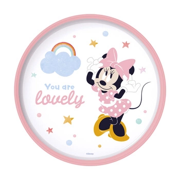 Talerz antypoślizgowy premium Disney Baby Minnie, Thermobaby; różowy