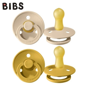 BIBS colour 2-pack vanilia & mustard M smoczek uspokajający kauczuk Hevea