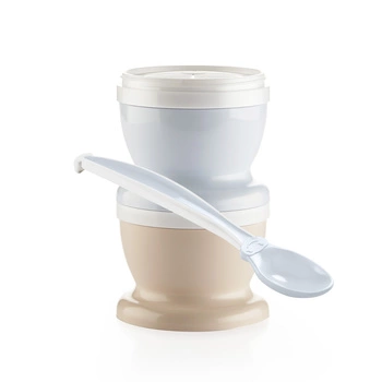 Pojemniki na jedzenie z łyżeczką Thermobaby; niebieskie