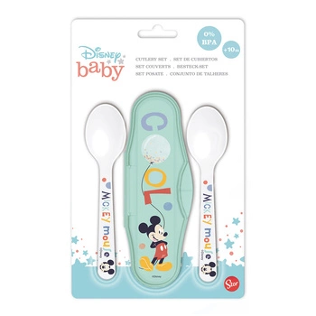 Łyżeczki z etui Disney Baby Mickey, Thermobaby; miętowe